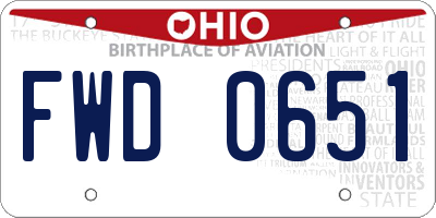 OH license plate FWD0651