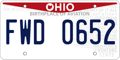 OH license plate FWD0652