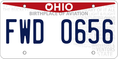 OH license plate FWD0656
