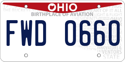 OH license plate FWD0660