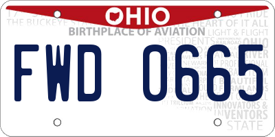 OH license plate FWD0665