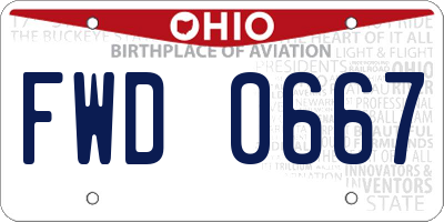 OH license plate FWD0667