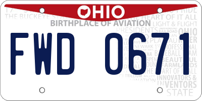 OH license plate FWD0671