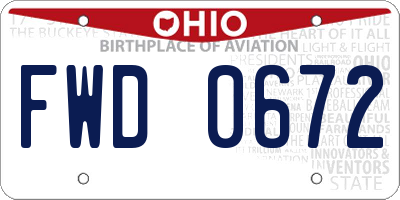 OH license plate FWD0672
