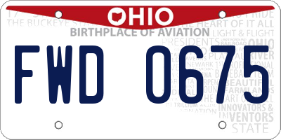OH license plate FWD0675