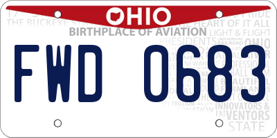 OH license plate FWD0683