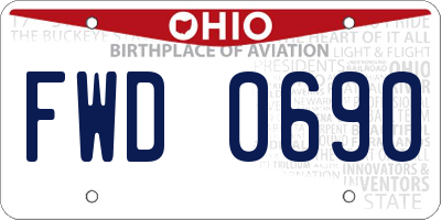 OH license plate FWD0690