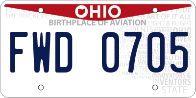 OH license plate FWD0705