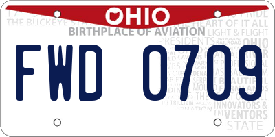 OH license plate FWD0709