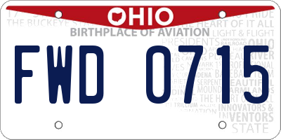 OH license plate FWD0715