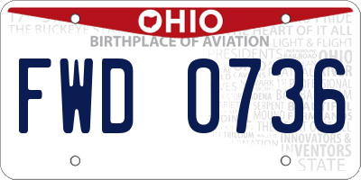 OH license plate FWD0736