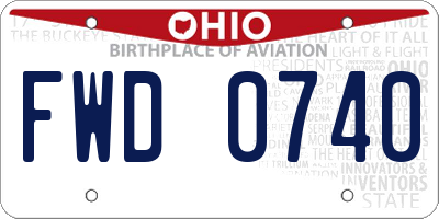 OH license plate FWD0740
