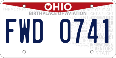 OH license plate FWD0741