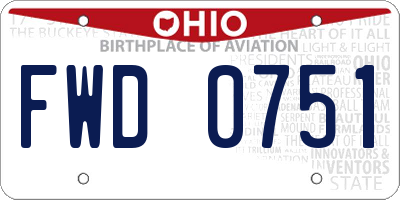 OH license plate FWD0751