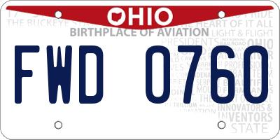 OH license plate FWD0760