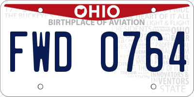 OH license plate FWD0764