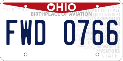 OH license plate FWD0766