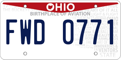 OH license plate FWD0771