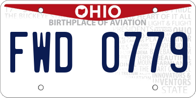 OH license plate FWD0779