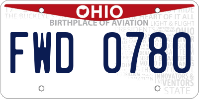 OH license plate FWD0780