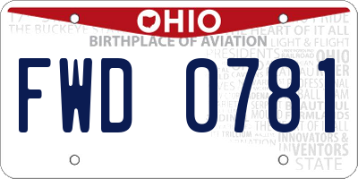 OH license plate FWD0781