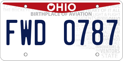OH license plate FWD0787