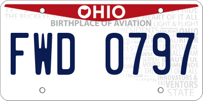 OH license plate FWD0797