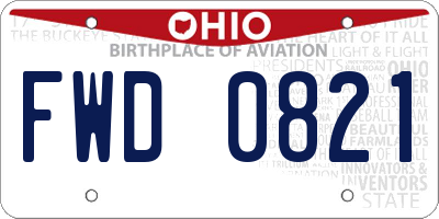 OH license plate FWD0821