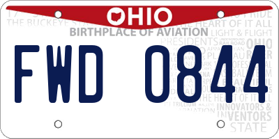 OH license plate FWD0844