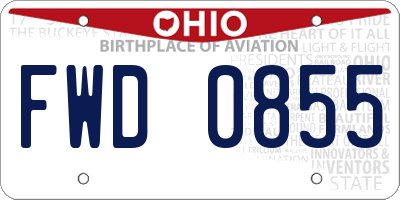 OH license plate FWD0855