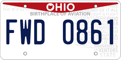 OH license plate FWD0861