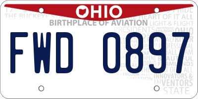 OH license plate FWD0897