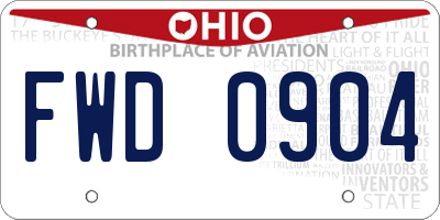 OH license plate FWD0904