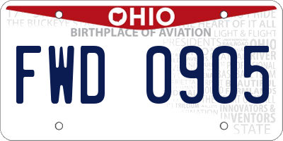 OH license plate FWD0905