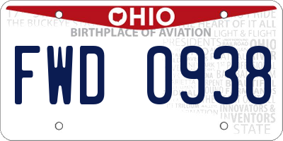 OH license plate FWD0938