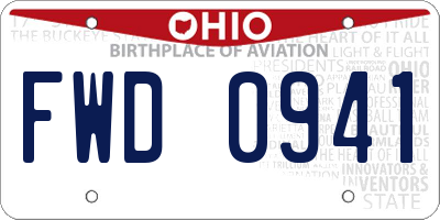 OH license plate FWD0941
