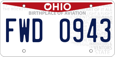 OH license plate FWD0943
