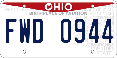 OH license plate FWD0944