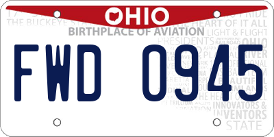 OH license plate FWD0945