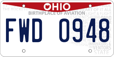 OH license plate FWD0948