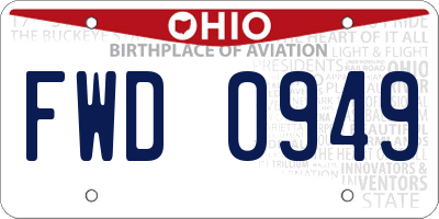 OH license plate FWD0949