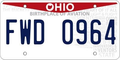 OH license plate FWD0964