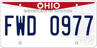 OH license plate FWD0977