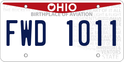 OH license plate FWD1011