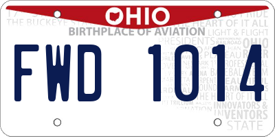 OH license plate FWD1014