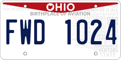 OH license plate FWD1024