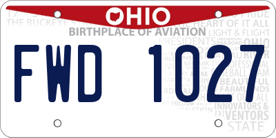 OH license plate FWD1027
