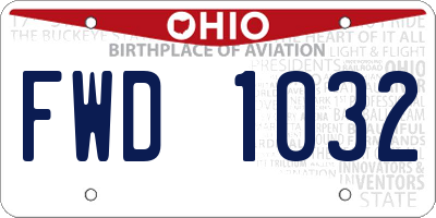 OH license plate FWD1032