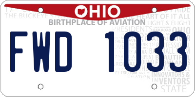OH license plate FWD1033
