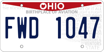 OH license plate FWD1047